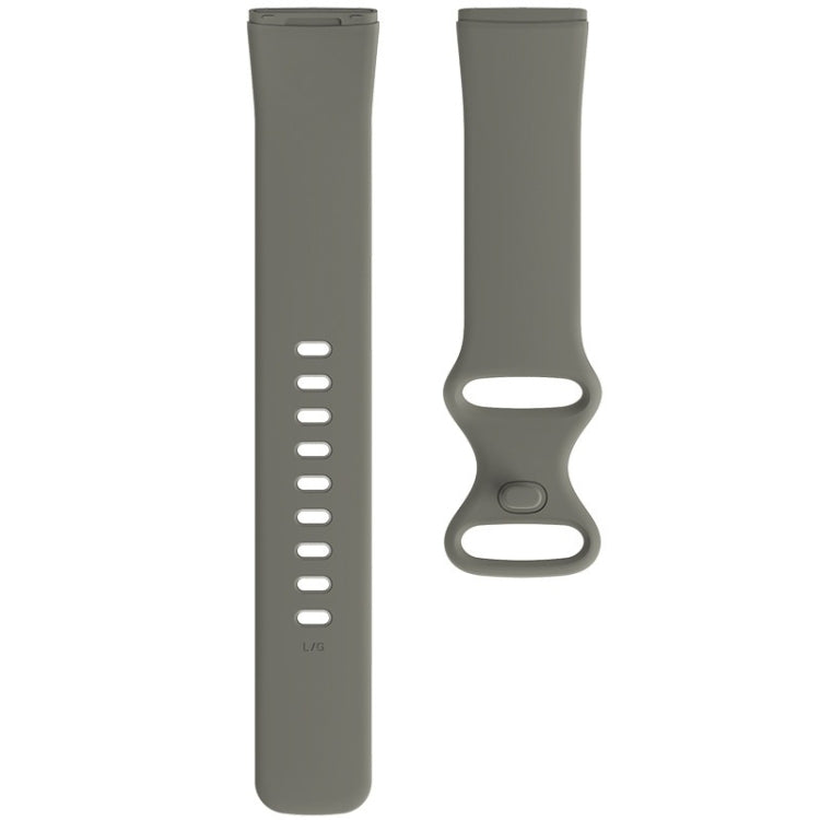 For Fitbit Versa 3 / Sense Silicone Watch Band, Size: S(Grey)