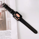For OPPO Watch 46mm Plain Weave Leather Watch Band(Black)