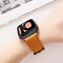 For OPPO Watch 46mm Plain Weave Leather Watch Band(Black)