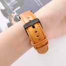 For OPPO Watch 46mm Plain Weave Leather Watch Band(Black)