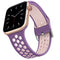 Two-tone Silicone Watch Band For Apple Watch Series 7 45mm / 6 & SE & 5 & 4 44mm / 3 & 2 & 1 42mm(Purple Light Pink)
