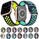 Two-tone Silicone Watch Band For Apple Watch Series 7 45mm / 6 & SE & 5 & 4 44mm / 3 & 2 & 1 42mm(White Pink)