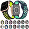 Two-tone Silicone Watch Band For Apple Watch Series 7 45mm / 6 & SE & 5 & 4 44mm / 3 & 2 & 1 42mm(Purple Light Pink)
