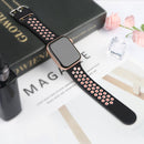 Two-tone Silicone Watch Band For Apple Watch Series 7 45mm / 6 & SE & 5 & 4 44mm / 3 & 2 & 1 42mm(Purple Light Pink)