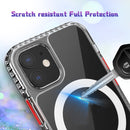 Magnetic Shockproof PC+ TPU Magsafe Case with Removable Color Button For iPhone 12 / 12 Pro(Green)