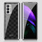 For Samsung Galaxy Z Fold2 GKK Electroplating Painted Glass Case(Woven Red Pattern)