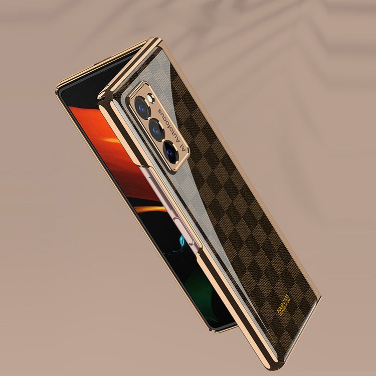 For Samsung Galaxy Z Fold2 GKK Electroplating Painted Glass Case(Agate Red)