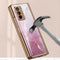 For Samsung Galaxy Z Fold2 GKK Electroplating Painted Glass Case(Woven Red Pattern)