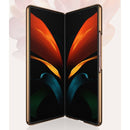 For Samsung Galaxy Z Fold2 GKK Electroplating Painted Glass Case(Gold Line White)