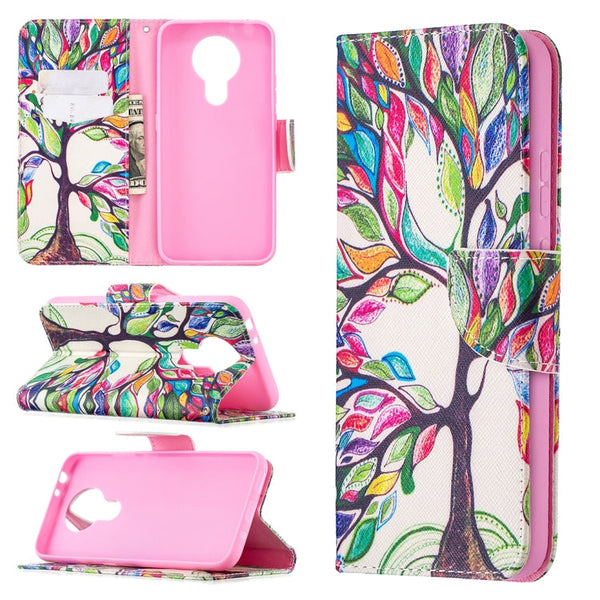 For Nokia 3.4 Colored Drawing Pattern Horizontal Flip Leather Case with Holder & Card Slots & Wallet(Life Tree)