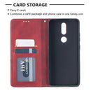 For Nokia 2.4 Rhombus Texture Horizontal Flip Magnetic Leather Case with Holder & Card Slots(Red)