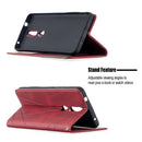For Nokia 2.4 Rhombus Texture Horizontal Flip Magnetic Leather Case with Holder & Card Slots(Red)
