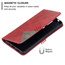 For Nokia 2.4 Rhombus Texture Horizontal Flip Magnetic Leather Case with Holder & Card Slots(Red)
