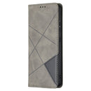 For Nokia 2.4 Rhombus Texture Horizontal Flip Magnetic Leather Case with Holder & Card Slots(Grey)