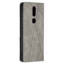 For Nokia 2.4 Rhombus Texture Horizontal Flip Magnetic Leather Case with Holder & Card Slots(Grey)
