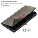 For Nokia 2.4 Rhombus Texture Horizontal Flip Magnetic Leather Case with Holder & Card Slots(Grey)