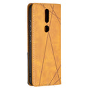 For Nokia 2.4 Rhombus Texture Horizontal Flip Magnetic Leather Case with Holder & Card Slots(Yellow)