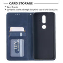 For Nokia 2.4 Rhombus Texture Horizontal Flip Magnetic Leather Case with Holder & Card Slots(Blue)