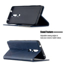 For Nokia 2.4 Rhombus Texture Horizontal Flip Magnetic Leather Case with Holder & Card Slots(Blue)