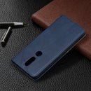 For Nokia 2.4 Rhombus Texture Horizontal Flip Magnetic Leather Case with Holder & Card Slots(Blue)