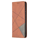 For Nokia 2.4 Rhombus Texture Horizontal Flip Magnetic Leather Case with Holder & Card Slots(Brown)