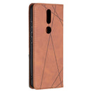 For Nokia 2.4 Rhombus Texture Horizontal Flip Magnetic Leather Case with Holder & Card Slots(Brown)