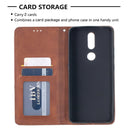 For Nokia 2.4 Rhombus Texture Horizontal Flip Magnetic Leather Case with Holder & Card Slots(Brown)