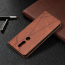 For Nokia 2.4 Rhombus Texture Horizontal Flip Magnetic Leather Case with Holder & Card Slots(Brown)