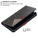 For Nokia 2.4 Rhombus Texture Horizontal Flip Magnetic Leather Case with Holder & Card Slots(Black)