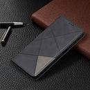For Xiaomi Mi 10T / 10 Pro 5G Rhombus Texture Horizontal Flip Magnetic Leather Case with Holder & Card Slots(Black)