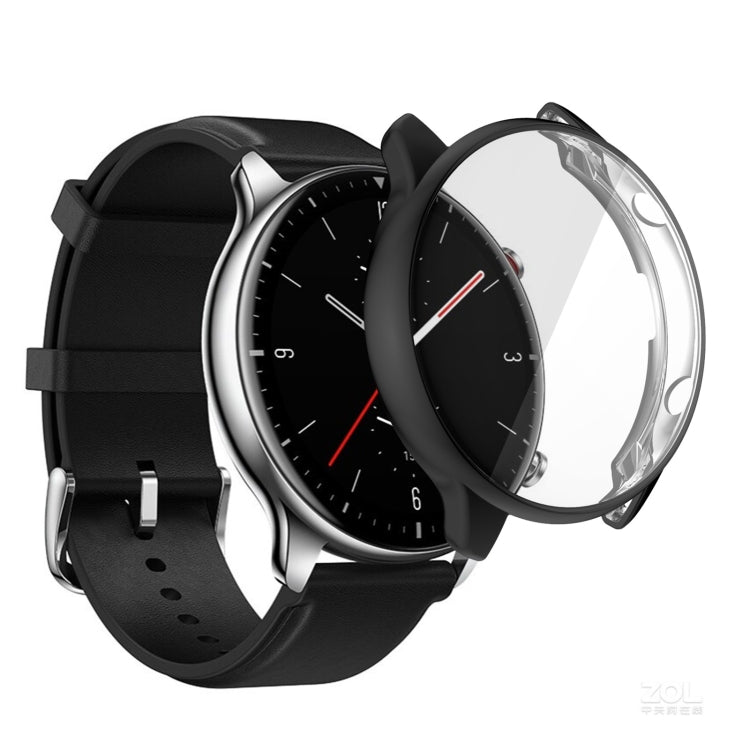 For Amazfit GTR 2 TPU Electroplating Protective Case Cover(Black)