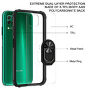 For Huawei P40 Lite Shockproof Transparent TPU + Acrylic Protective Case with Ring Holder(Black)