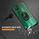 For Huawei P40 Lite Shockproof Transparent TPU + Acrylic Protective Case with Ring Holder(Black)
