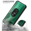 For Huawei P40 Lite Shockproof Transparent TPU + Acrylic Protective Case with Ring Holder(Black)