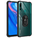 For Huawei Y9 Prime (2019) Shockproof Transparent TPU + Acrylic Protective Case with Ring Holder(Black)