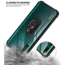 For Huawei Y9 Prime (2019) Shockproof Transparent TPU + Acrylic Protective Case with Ring Holder(Black)
