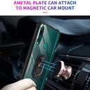 For Huawei Y9 Prime (2019) Shockproof Transparent TPU + Acrylic Protective Case with Ring Holder(Black and Silver)