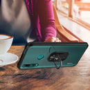 For Huawei Y9 Prime (2019) Shockproof Transparent TPU + Acrylic Protective Case with Ring Holder(Black and Silver)