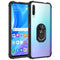 For Huawei Y9s Shockproof Transparent TPU + Acrylic Protective Case with Ring Holder(Black)