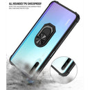 For Huawei Y9s Shockproof Transparent TPU + Acrylic Protective Case with Ring Holder(Blue)