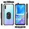 For Huawei Y9s Shockproof Transparent TPU + Acrylic Protective Case with Ring Holder(Red)