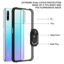 For Huawei Y9s Shockproof Transparent TPU + Acrylic Protective Case with Ring Holder(Red)