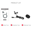 YELANGU MY2-C Type-C Interface Live Broadcast Interview Mobile Phone Single Clip Lavalier Microphone, Length: 1.5m