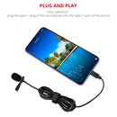 YELANGU MY2-C Type-C Interface Live Broadcast Interview Mobile Phone Single Clip Lavalier Microphone, Length: 1.5m
