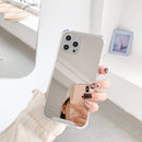 TPU + Acrylic Four Drop Luxury Plating Mirror Phone Case Cover For iPhone 12 / 12 Pro(Silver)