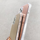 TPU + Acrylic Four Drop Luxury Plating Mirror Phone Case Cover For iPhone 12 / 12 Pro(Silver)