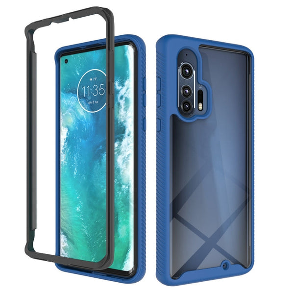 For Motorola Moto Edge Plus Starry Sky Solid Color Series Shockproof PC + TPU Protective Case(Royal Blue)