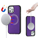 Cross Texture Embossing Magnetic PU + TPU Protective MagSafe Case For iPhone 12 Pro Max(Purple)