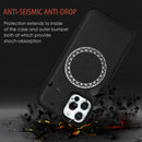 Cross Texture Embossing Magnetic PU + TPU Protective MagSafe Case For iPhone 12 Pro Max(Black)