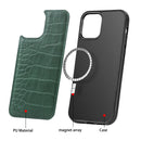 Crocodile Texture Embossing Magnetic PU + TPU Protective Magsafe Case For iPhone 12 mini(Green)